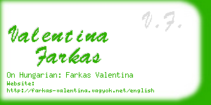 valentina farkas business card